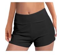 WSQHAO Pantaloncini da Bagno Morbidi Donna, Pantaloncini for la Spiaggia, Slip Bikini con Cintura Larga for Piscina per Spiaggia e Piscina(Black,M)