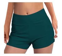 WSQHAO Pantaloncini da Spiaggia Morbidi Donna, for Nuotare, Pantaloncini Bagno Estivi a Vita Larga per Spiaggia e Piscina(Green,XL)