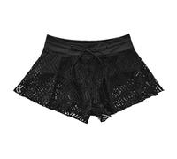 WSQHAO Slip Bikini da Donna, Sexy, in Rete, a Gamba Larga, con Pantaloncini, a Vita Alta per Spiaggia e Piscina(XL)