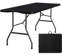 WSQHAO Tavolo pieghevole portatile in plastica resistente, a metà, 6 piedi, utile for sala da pranzo all'aperto con maniglia for il trasporto e for feste Per Campeggio