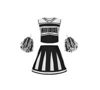 WSQHAO Uniforme da cheerleader for bambini, gonna corta senza maniche, set di abbigliamento ballo for ragazze della scuola, affascinante vestito for la Per Donne(Black,140cm)