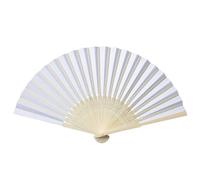 WSQHAO Ventagli Pieghevoli in Carta Fai da Te, 20 Pezzi, for Adulti e Bambini, for esercitarsi con la Calligrafia Pittura, Bianchi, Ideali Come Regali di Nozze per Matrimonio(Silk Fan Color)
