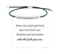 WSRRDRECVHi Braccialetto da donna con scritta in inglese "Don't Let The Hard Days Win", braccialetto regolabile in corda intrecciata incisa, bracciale motivazionale, bracciale ispiratore, regalo per