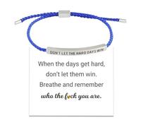WSRRDRECVHi Braccialetto da donna con scritta in inglese "Don't Let The Hard Days Win", braccialetto regolabile in corda intrecciata incisa, bracciale motivazionale, bracciale ispiratore, regalo per