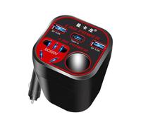 WSRRDRECVHi Invertitore di potenza per auto, 200 W, 12 V, 24 V a 220 V, display a LED, 3 porte USB + presa accendisigari, voltaggio tablet U1x3 per computer portatile, trasformatore C
