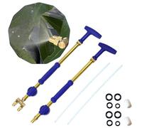 WSRRDRECVHi Spruzzatore manuale da giardino, spruzzatore manuale ad alta pressione con ugello regolabile, pompa a doppia testa in rame per giardino, prato, patio, cortile