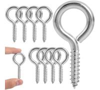 WSSROGY 8 ganci a vite M6 in acciaio inox 304 da 5,3 cm, resistenti, con vite a occhiello, cuscinetto di carico 90,7 kg, per cavi in legno, opere d'arte, uso interno ed esterno (8)