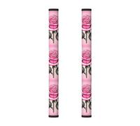 WSSYYBF 2 coperture per maniglie della porta del frigorifero con bellissime rose rosa - coperture per maniglie della cucina