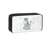 WSSYYBF Astuccio per penne semplice e spazioso con asino sorridente. Grande custodia spaziosa, custodia Oxford 600D con cerniera per lavoro, ufficio, moda donna