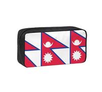 WSSYYBF Astuccio per penne semplice e spazioso con bandiera del Nepal. Grande custodia spaziosa, custodia Oxford 600D con cerniera per lavoro, ufficio, moda donna