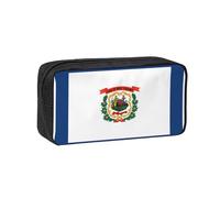 WSSYYBF Astuccio per penne semplice e spazioso con bandiera del West Virginia. Grande custodia spaziosa, custodia Oxford 600D con cerniera per lavoro, ufficio, moda da donna