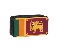 WSSYYBF Astuccio per penne semplice e spazioso con bandiera dello Sri Lanka. Grande custodia spaziosa, custodia Oxford 600D con cerniera per lavoro, ufficio, moda donna