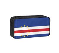 WSSYYBF Astuccio per penne semplice e spazioso con bandiera di Capo Verde. Grande custodia spaziosa, custodia Oxford 600D con cerniera per lavoro, ufficio, moda donna