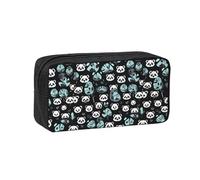 WSSYYBF Astuccio per penne semplice e spazioso con faccia di panda bianco e nero. Grande custodia spaziosa, custodia Oxford 600D con cerniera per lavoro, ufficio, moda da donna