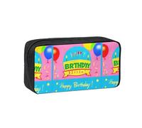 WSSYYBF Astuccio per penne semplice e spazioso con palloncino Happy Birthday.Large SpaciousCase, 600D Oxford Zipper Pouch per lavoro ufficio moda donna