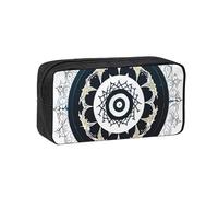 WSSYYBF Astuccio rotondo bianco e nero con totem semplice e spazioso. Grande custodia spaziosa, custodia Oxford 600D con cerniera per lavoro, ufficio, moda donna