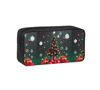 WSSYYBF Astuccio rotondo con albero di Natale semplice e spazioso. Grande custodia spaziosa, custodia Oxford 600D con cerniera per lavoro, ufficio, moda donna