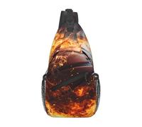 WSSYYBF Basket on Fire e Water Flame Splashing Cross Chest Bag diagonaly.Adjustable traspirante Sling Bag, Travel Shoulder Bag