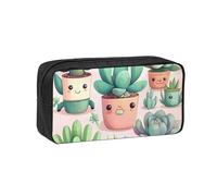 WSSYYBF Bella Piante Succulente Semplice e Spazioso Portapenne.Grande Caso Spazioso, 600D Oxford Zipper Pouch per Lavoro Ufficio Moda Donna