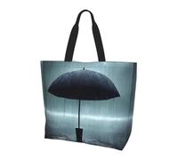 WSSYYBF Borsa a tracolla con ombrello nero sotto la pioggia. Borsa a tracolla da donna, semplice e leggera