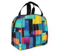 WSSYYBF Borsa termica per il pranzo con diagramma geometrico, borsa termica Oxford per lavoro e picnic