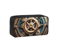 WSSYYBF Cool Steampunk Gears, astuccio per penne semplice e spazioso. Grande custodia spaziosa, custodia Oxford 600D con cerniera per lavoro, ufficio, moda da donna