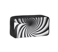 WSSYYBF Custodia per penne con illusione ottica a spirale, semplice e spaziosa. Custodia grande e spaziosa, in tessuto Oxford 600D, con cerniera, per lavoro, ufficio, moda da donna