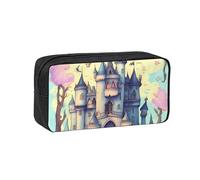 WSSYYBF Fairytale Castle - Astuccio semplice e spazioso per penne, grande, in tessuto Oxford 600D, con cerniera, per lavoro, ufficio, moda donna