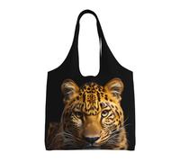 WSSYYBF La borsa di totalizzatore della tela del leopardo dagli occhi profondi, totalizzatore della spesa del poliestere, grande capacità