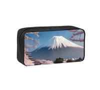 WSSYYBF Monte Fuji all'inizio della primavera semplice e spazioso astuccio portapenne. Grande custodia spaziosa, custodia Oxford 600D con cerniera per lavoro ufficio moda donna