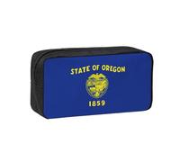 WSSYYBF Oregon State Flag - Astuccio semplice e spazioso per penne, grande, in tessuto Oxford 600D, con cerniera, per lavoro, ufficio, moda donna
