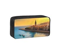 WSSYYBF Sunset in Barcelona Astuccio per penne semplice e spazioso. Grande custodia spaziosa, custodia Oxford 600D con cerniera per lavoro, ufficio, moda donna