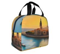 WSSYYBF Sunset in Barcelona Lunch Bag.Borsa termica per il pranzo, borsa termica Oxford per lavoro e picnic