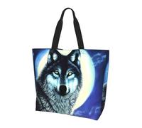 WSSYYBF wolf under moon Borsa a tracolla da donna, alla moda, semplice e leggera
