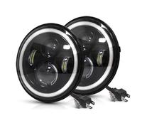 WSUMKH Fanale Anteriore 2 Pezzi Per Hummer H1 H2 2003 2004 2005 2006 2007 2008 2009 12V 24V Auto LED 7 Pollici Fari A LED DRL H4 Hi-Lo Con Halo Angel Eyes Faro Faro Principale Fari