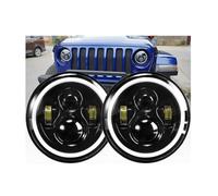 WSUMKH Fanale Anteriore 2 Pezzi Per Suzuki Per Samurai 12V 24V Fari A LED Per Auto Da 7 Pollici DRL H4 Hi-Lo Con Fari Angel Eyes Halo Faro Principale Fari