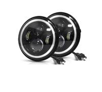WSUMKH Fanale Anteriore Per UAZ 4x4 Per Jungle Per Hunter Per Tutti I Terreni Per Fuoristrada 12V 24V Auto LED Fari A LED Da 7 Pollici DRL H4 Hi-Lo Con Halo Angel Eyes Faro Faro Principale Fari