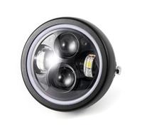 WSUMKH Faro Anteriore A LED Da 6,5 Pollici Halo DRL Universale Per Steed Per GN125 Per Super Light 125 Per Intruder 800 Faro Moto