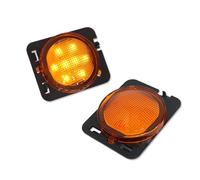 WSUMKH Segnale svolta 2x Per Jeep Wrangler JK JKU 2007 2008 2009 2010-2017 Parafango Anteriore Affumicato Stile Euro Per Luci Posizione Laterali LED Ambrate indicatori direzione(Yellow Lens)