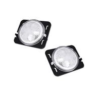 WSUMKH Segnale svolta 2x Per Jeep Wrangler JK JKU 2007 2008 2009 2010-2017 Parafango Anteriore Affumicato Stile Euro Per Luci Posizione Laterali LED Ambrate indicatori direzione(Clear Lens)
