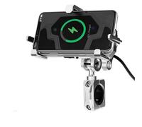 WSUMKH Supporto Per Telefono Cellulare Con Ricarica Wireless Antiurto Per Moto Supporto GPS Supporto Per Cellulare Manubrio 3.0 Caricabatterie Rapido GPS Telefono Staffa(S-Charging handlebar)