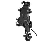 WSUMKH Supporto Per Telefono Moto Base Ricarica USB 3.0 Caricabatterie Rapido GPS Supporto Per Specchietto Retrovisore Per Manubrio Per Cellulari GPS Telefono Staffa(Handlebar Charger)