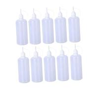 Wswqop 10 Pezzi Bottiglie Dosatrici con Spout Fine Precisione Spremi Piccolo Contenitore Riutilizzabile in PE per Cucina Artigianato Laboratorio Uso Creativo, 100ml