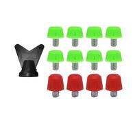 Wswqop 12 Tacchetti per Scarpe Da Calcio, Tacchetti per Scarpe Da Rugby, Vite Filettata Comoda, Diametro 6 Mm con Chiave, Punte per Scarpe Da Calcio per Alle, Verde 8mm Rosso 11mm
