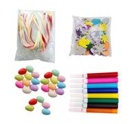 Wswqop 25 Uova di Pasqua per Lavoretti, Uova Decorative con Adesivi E Pennarelli a Corda, Ornamenti per L'albero di Pasqua per La Casa Durante Le Festivi, Colorato