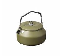Wswqop Bollitore da Campeggio Bollitore Teiera Pentolino Caraffa con Riscaldamento Veloce a 360 Gradi in Acciaio Inox Alimentare Impugnatura in Silicone, Verde Militare