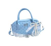 Wswqop Borsa a Tracolla Da Donna, Borsa a Spalla, Borsa Tote, Pochette in Pelle PU, Leggera, con Tracolla Regolabile, Adatta per Shopping Casual, Lavoro, Via, Blu