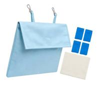 Wswqop Borsa per Gabbia, Impacco da Appendere, Borsa Termica Portatile Isolata, Design Traspirante con Impacco di Ghiaccio Interno, Blu con 4 Scatole