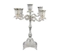 Wswqop Candelabro Da Tavolo a 5, Lampadario, Portacandele per Sala Da Pranzo, Feste di Compleanno, Casa, Argento