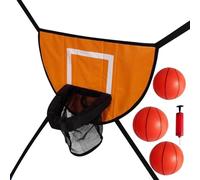 Wswqop Canestro da Basket per Trampolino, Tabellone Leggero con Corde di Collegamento, Accessorio Universale per Trampolino Adatto a Tutte Le età, Arancione, con Tre Palline